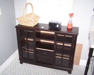 BLACK CABINET--GLASS DOORS