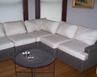 FIVE-PIECE RATTAN SECTIONAL SOFA