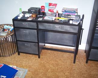 BLACK DESK & OFFICE MISC.