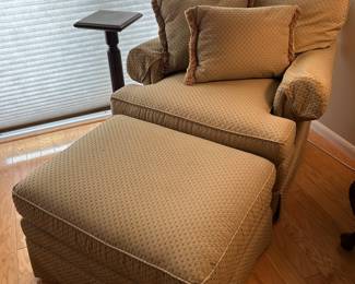 Thomasville swivel rocker and ottoman. 