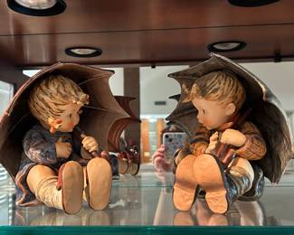 Vintage Hummels - Umbrella Boy & Girl.  1972 edition.