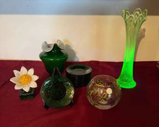Green Glass Vases