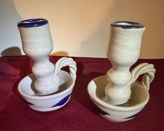 Willamsburg Pottery Candlesticks