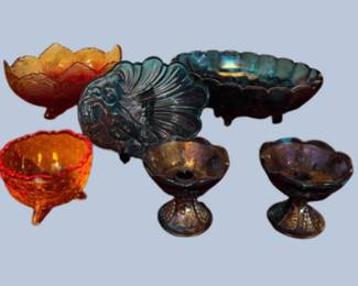 Red Blue Carnival Glass