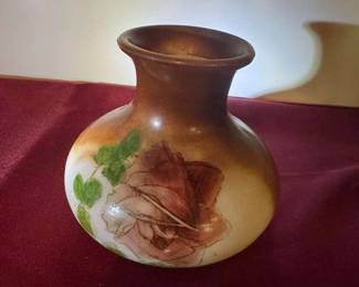 Milk Glass Vase with Rose
