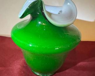 Fenton Ivy Overlay Vase