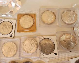 Morgan and Peace Silver Dollars