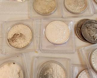 Morgan and Peace Silver Dollars
