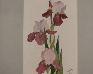 Beverly Rainey matted and framed watercolor