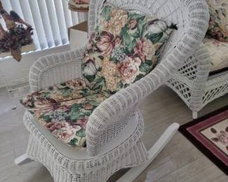 Large wicker rocker