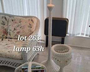 Floor lamp magazine rack and plant stand