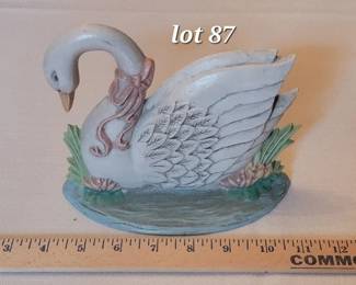 Vintage cast iron swan door stop