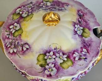 Hand painted porcelain soup tureen