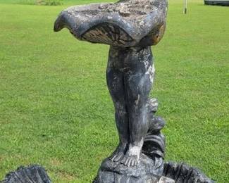 Large concrete bird bath fountain