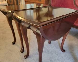 Mahogany drop leaf side tables