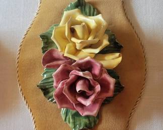 Capodimonte porcelain floral wall decor