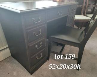 Vintage keyhole desk and chair