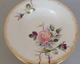 Set of 8 Rose Austria soup bowls
