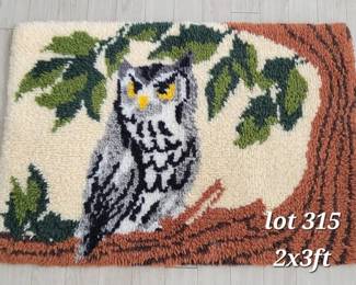 Handmade latch hook rug
