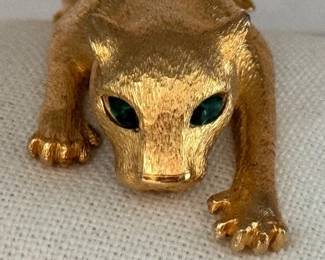 Vintage prowling panther brooch