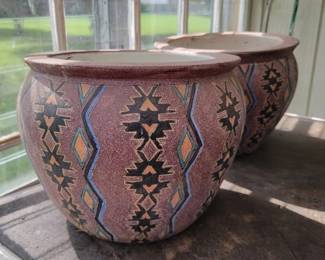 Large pottery planters