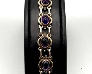 Sterling silver and amethyst bracelet