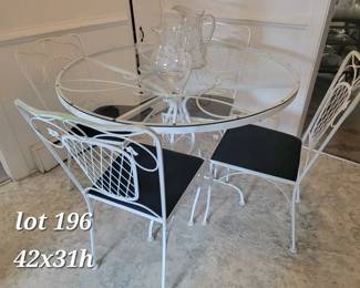 Vintage iron patio table and chairs