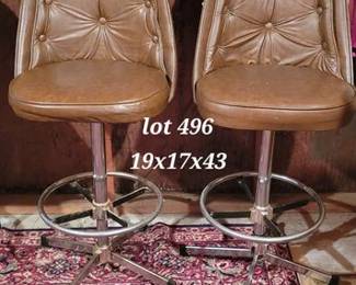 Vintage vinyl swivel barstools