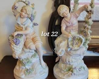 Pair of bisque statues