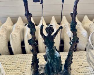 Auguste Moreau Bronze Girl On Swing