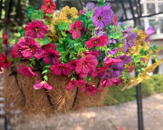 hanging basket $15 with flowers that look very real