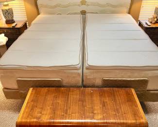 Split king TEMPUR-PEDIC power bed set with head and foot adjustments and massage features. Very little use since purchase 