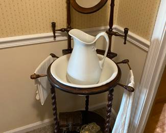 Antique basin stand: $200