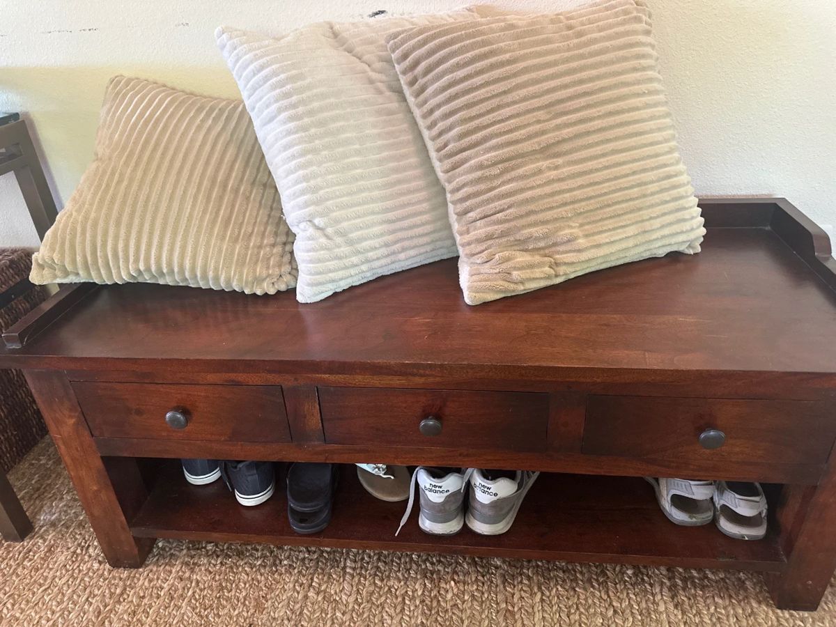 Pottery Barn entryway bench