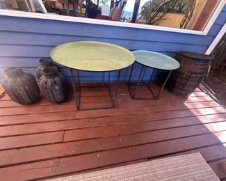 Nesting tables & decorative vases