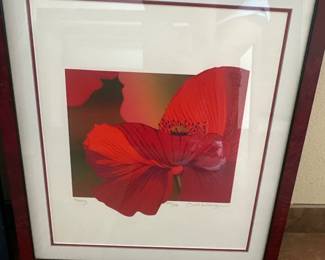 Pair of Poppy framed signed limited edition fine art serigraph