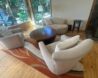 Side chairs, coffee table & side table