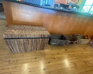 Storage chest & assorted baskets