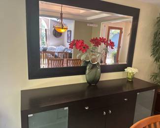 Dan Bergsma vase & Wall mirror - 71" L x 43" W x 1" D