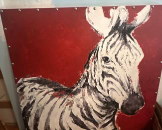 Zebra Giclee on canvas by Fabrice De Villenueve