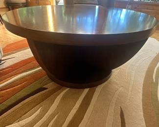 Round wood coffee table