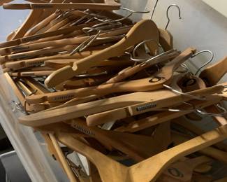 Boxes of wooden retail hangers/top and bottom