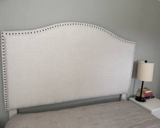 Sand Beige Arched Nailhead Headboard Upholstered . 3x5. Queen