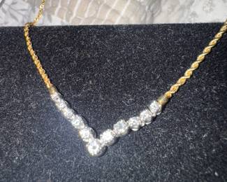 14 karat gold and diamond necklace