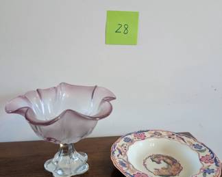 Mikasa Rosella Compote and Spode Gobelin Plate