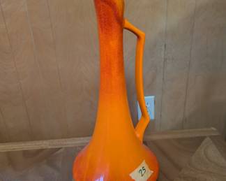 Large vintage orange pitcher