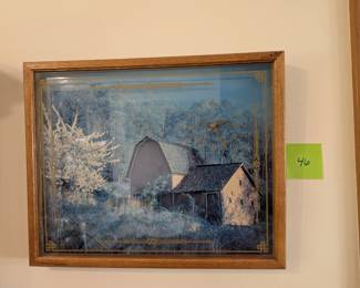 Vintage Barn Artwork with Clock