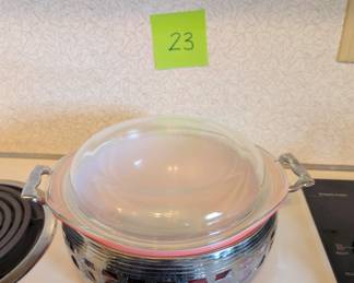 Pink Pyrex Casserole Dish with Lid and Server