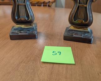 Vintage Harp Bookends