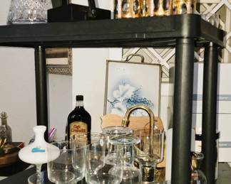 Bar items: Orrefors Crystal and retro. Waterford decanters